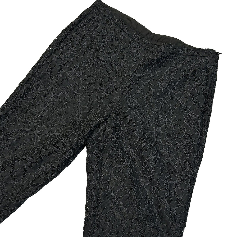 J Jill Black Lace Ankle Pants 12 High Rise Party Career‎ Casual NWT